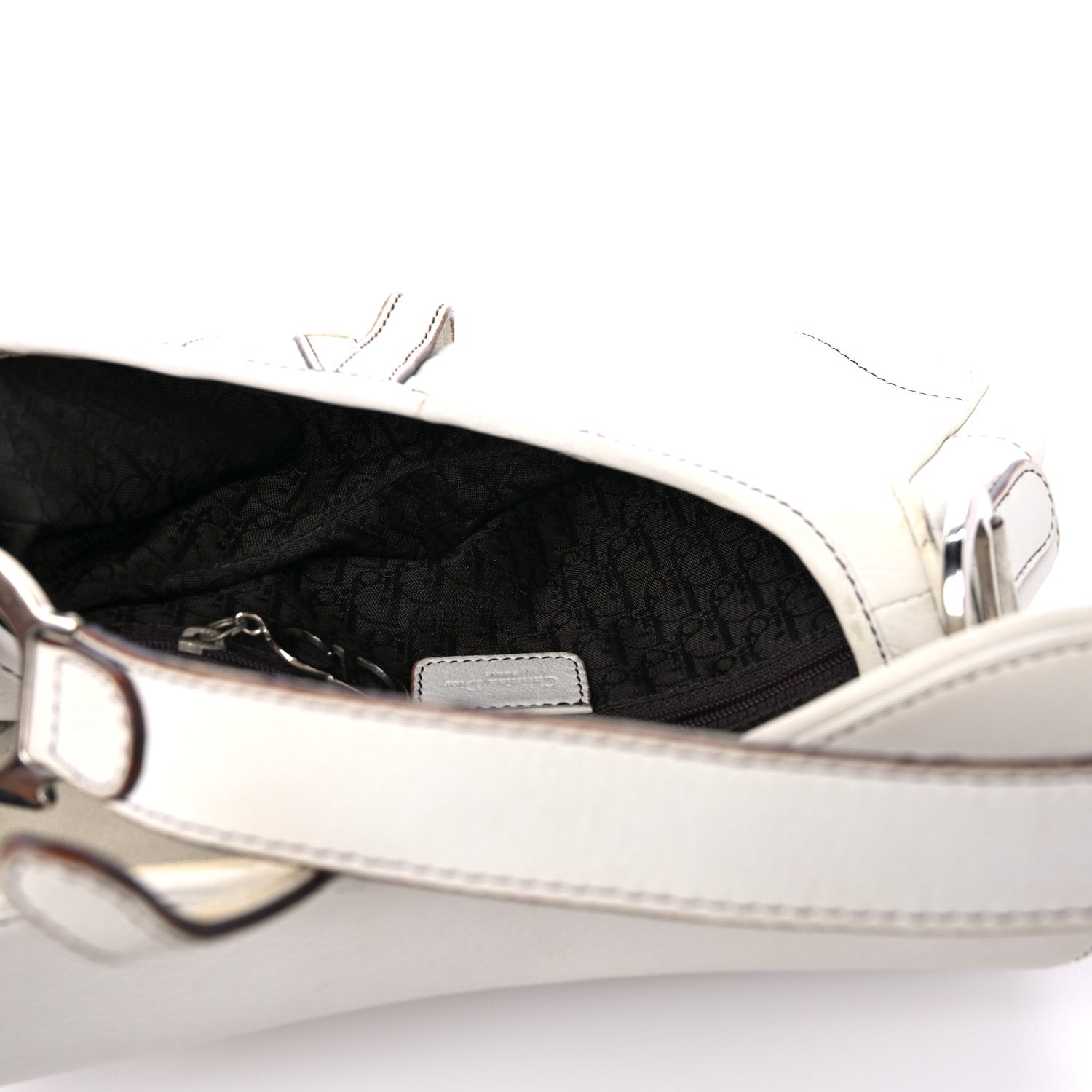 Christian Dior Calfskin Saddle Bag White 4 of 20