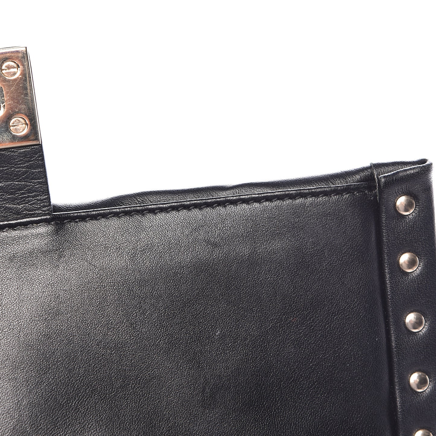 Lambskin VLTN Print Candystud Top Handle Bag Black