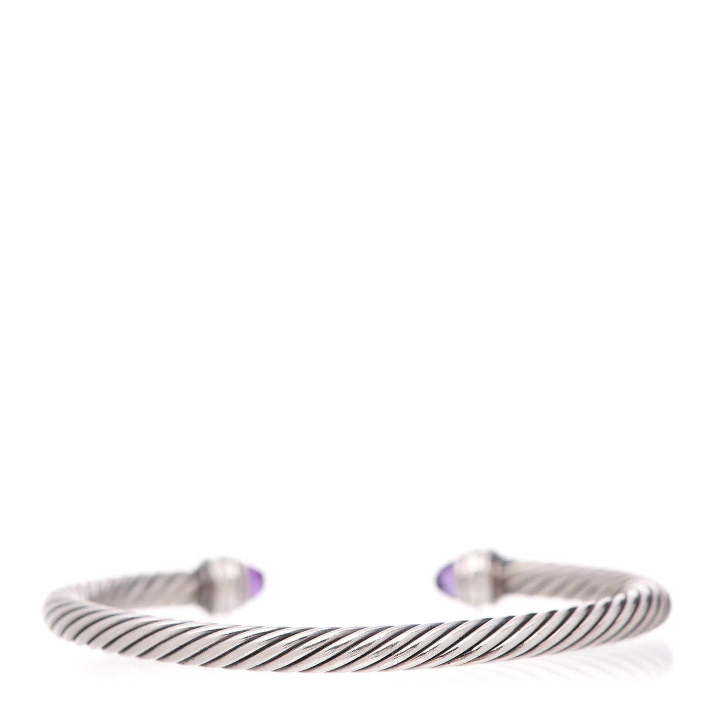 Sterling Silver Diamond Amethyst 5mm Cable Classics Bracelet