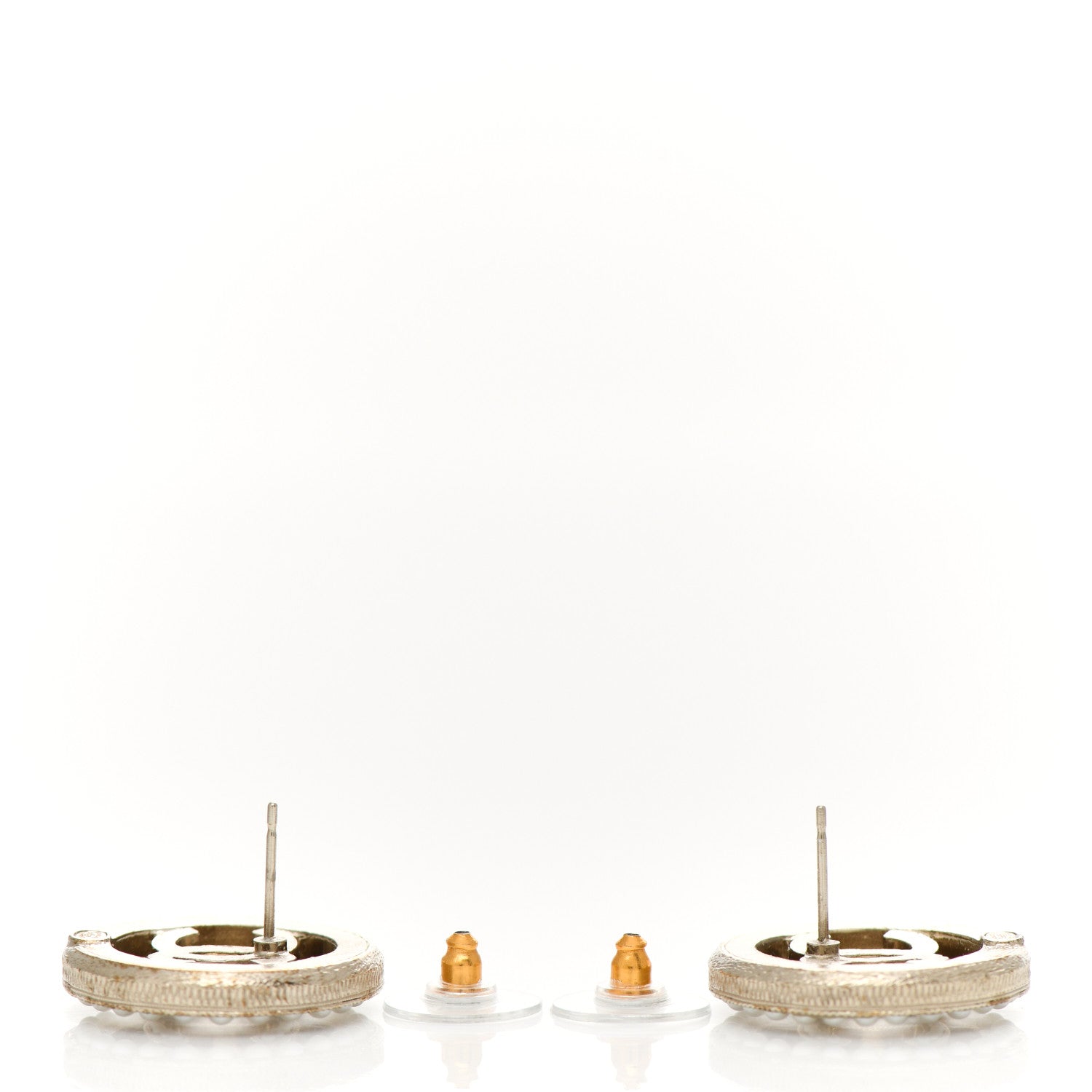Chanel Pearl CC Round Earrings Gold 3 of 4