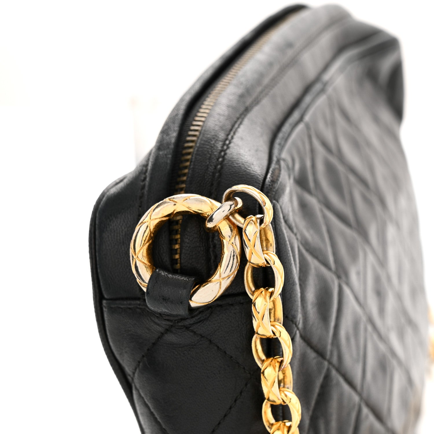Chanel Lambskin Quilted Tassel Camera Case Black 12 of 16