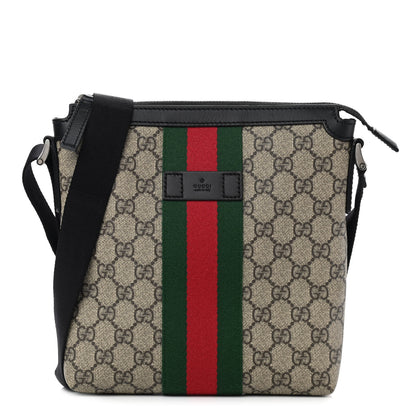 Gucci GG Supreme Monogram Web Messenger Bag Black 1 of 9