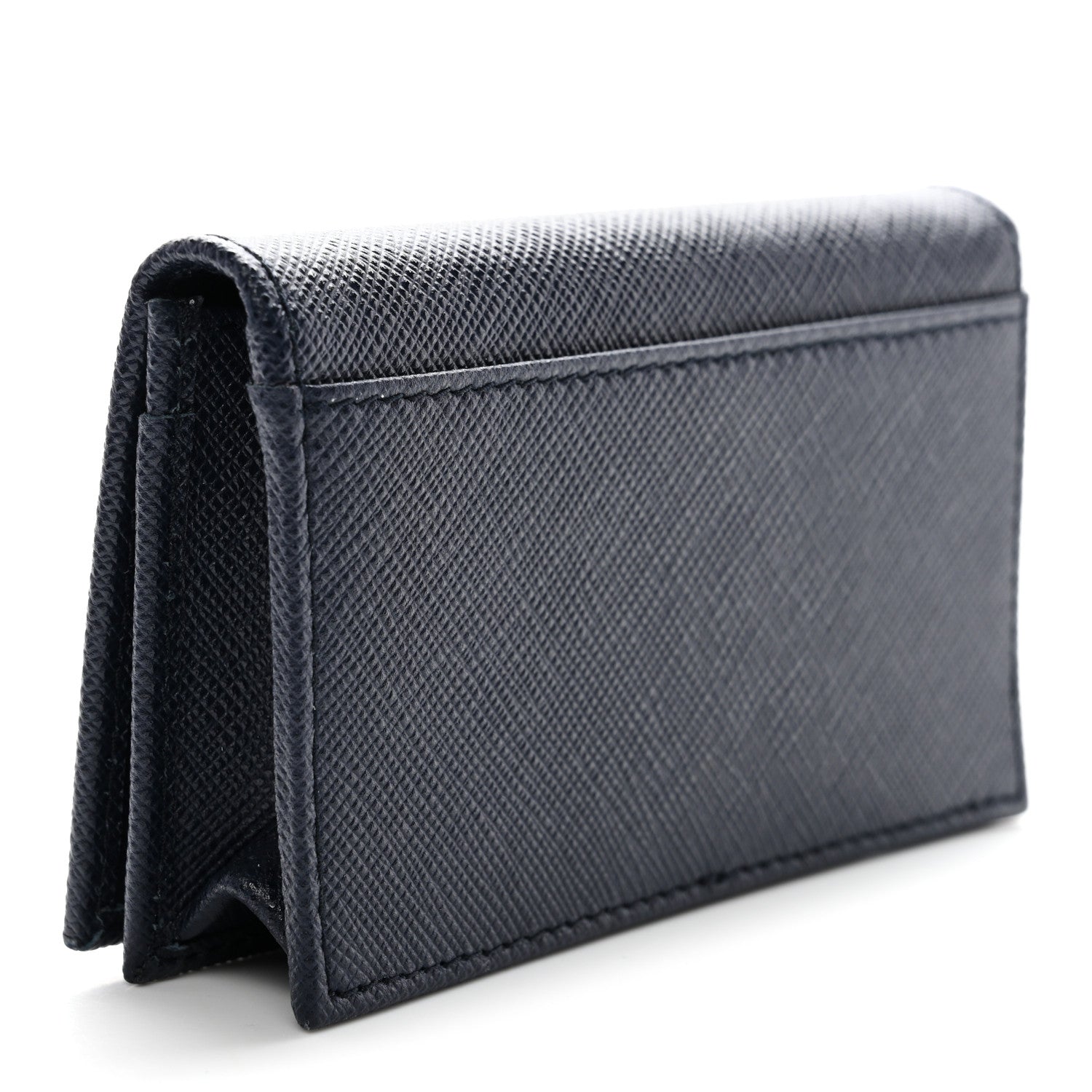 Prada Saffiano Flap Card Holder Baltico 3 of 8