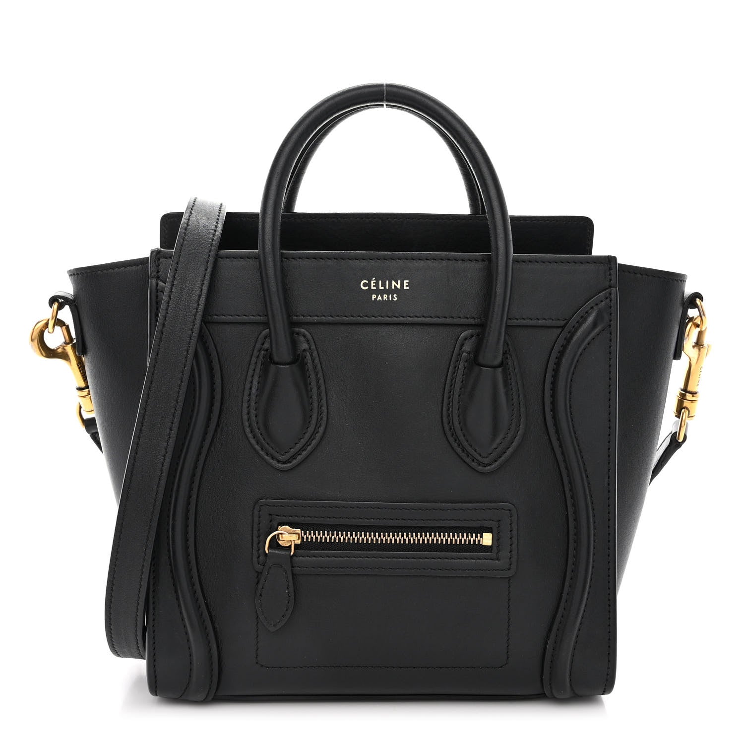 Celine Smooth Calfskin Nano Luggage Black 1 of 10