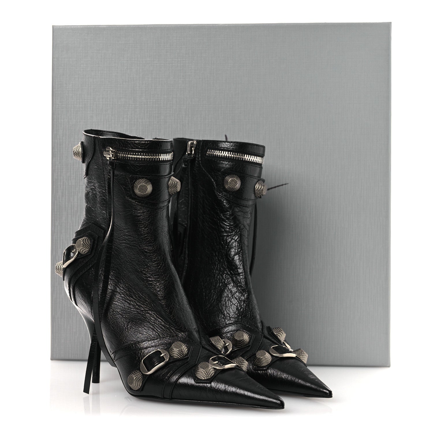 Balenciaga Agneau Arena Cagole 70mm Ankle Boots 37 Black 11 of 11