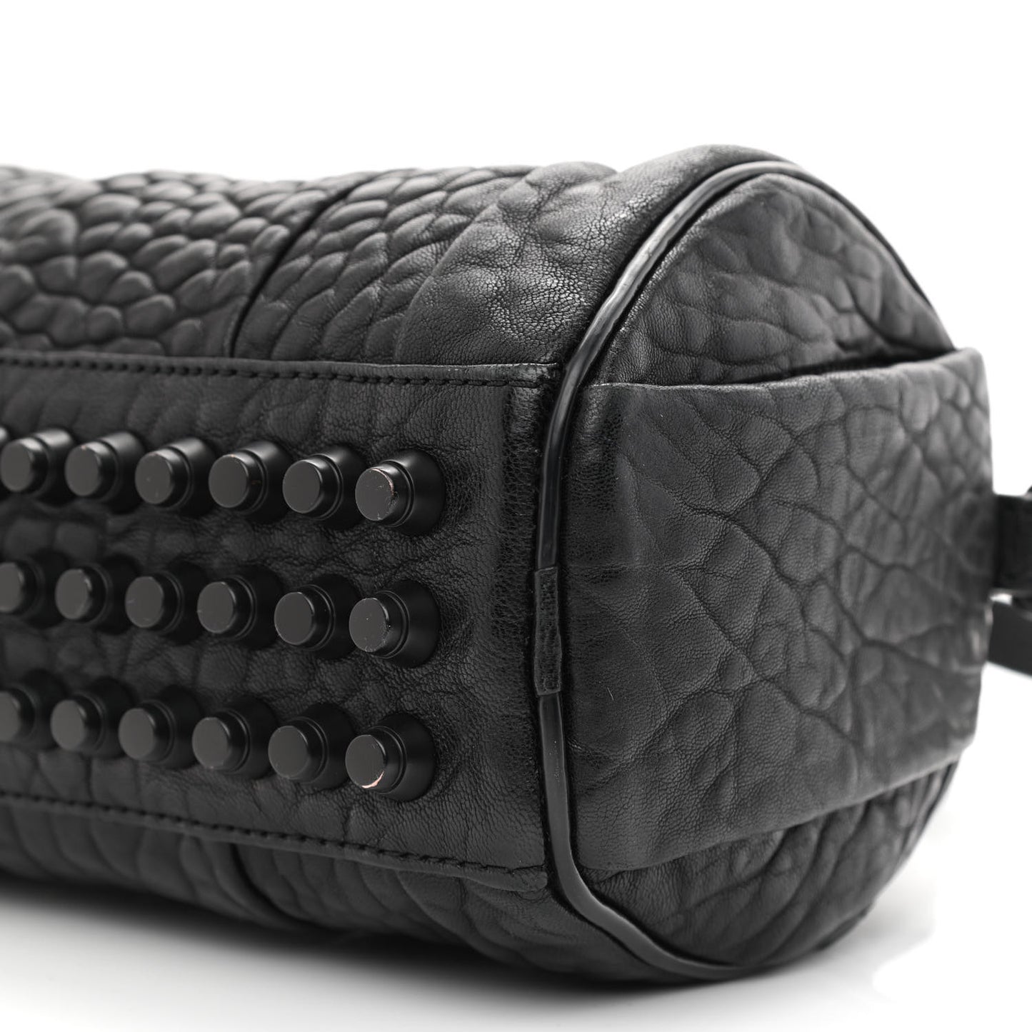 Pebbled Lambskin Mini Rockie Black Matte Black Hardware