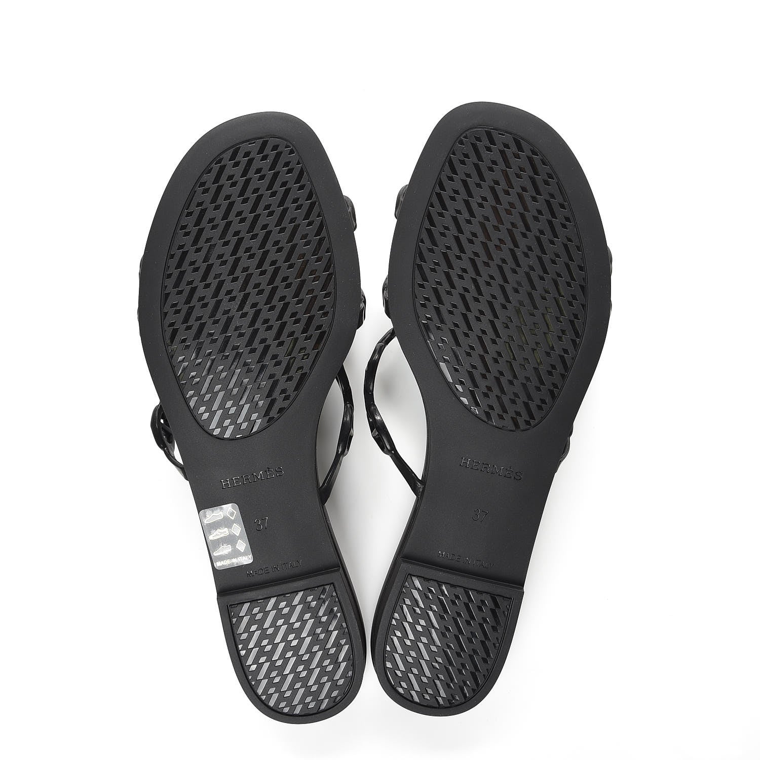 Hermes Rubber Chaine d'Ancre Rivage Sandals 37 Black 5 of 8