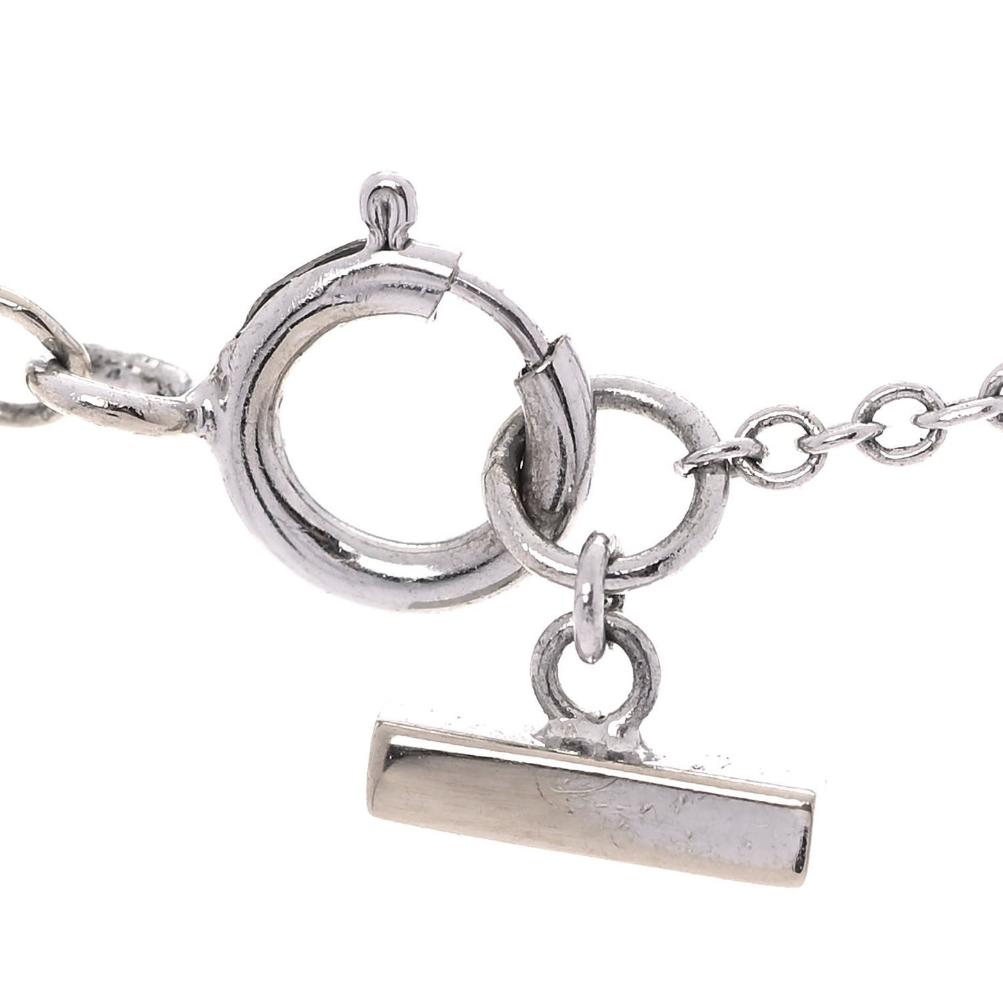 18K White Gold Diamond Mini T Smile Pendant Necklace