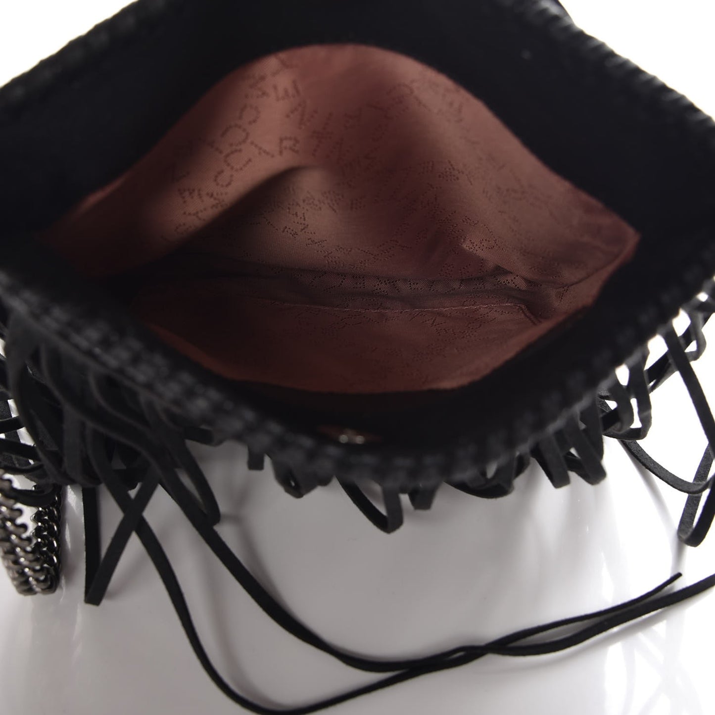 Shaggy Deer Fringe Flat Crossbody Black