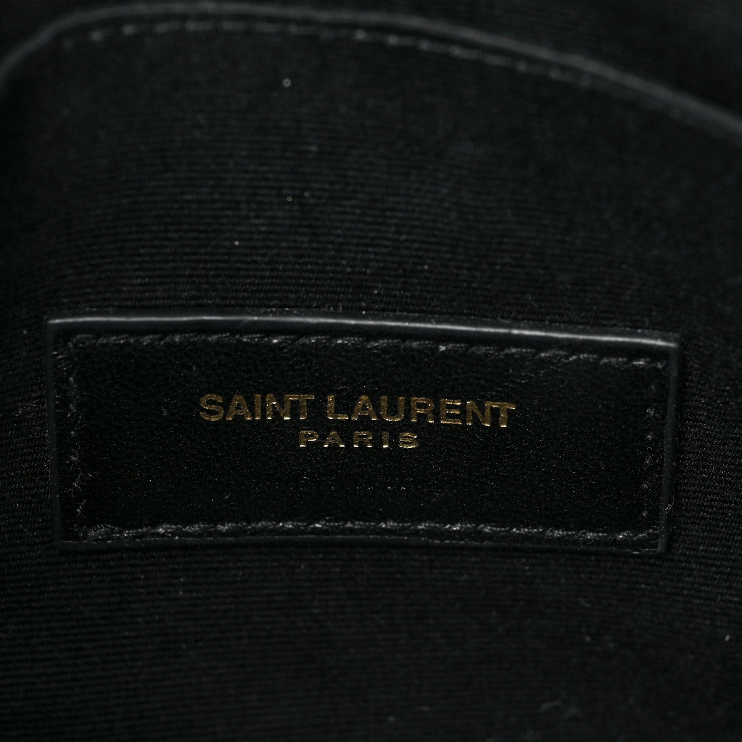 Saint Laurent Grain De Poudre Chevron Monogram Bill Pouch Black 6 of 6