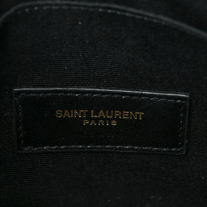 Saint Laurent Grain De Poudre Chevron Monogram Bill Pouch Black 6 of 6