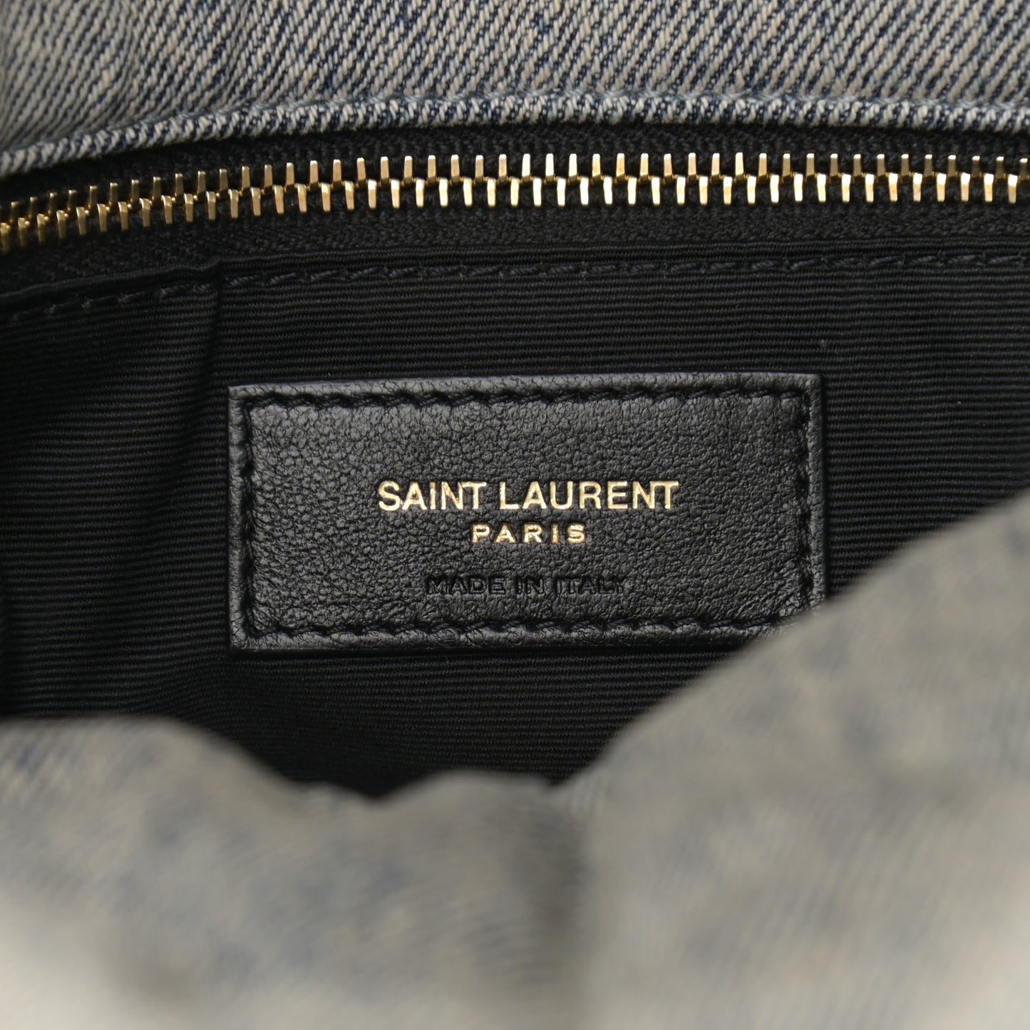 Denim Quilted Medium Loulou Puffer Monogram Chain Satchel Azur