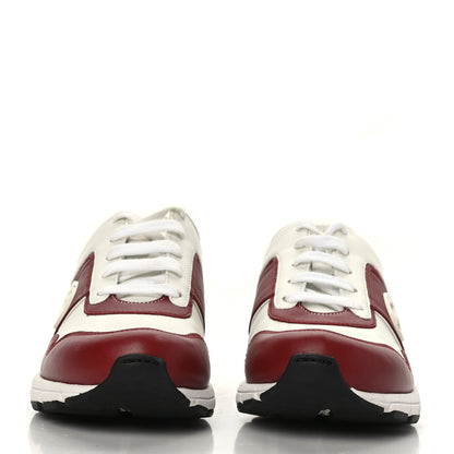 Gucci Calfskin Womens Interlocking G Sneakers 37 White Rosso 2 of 7