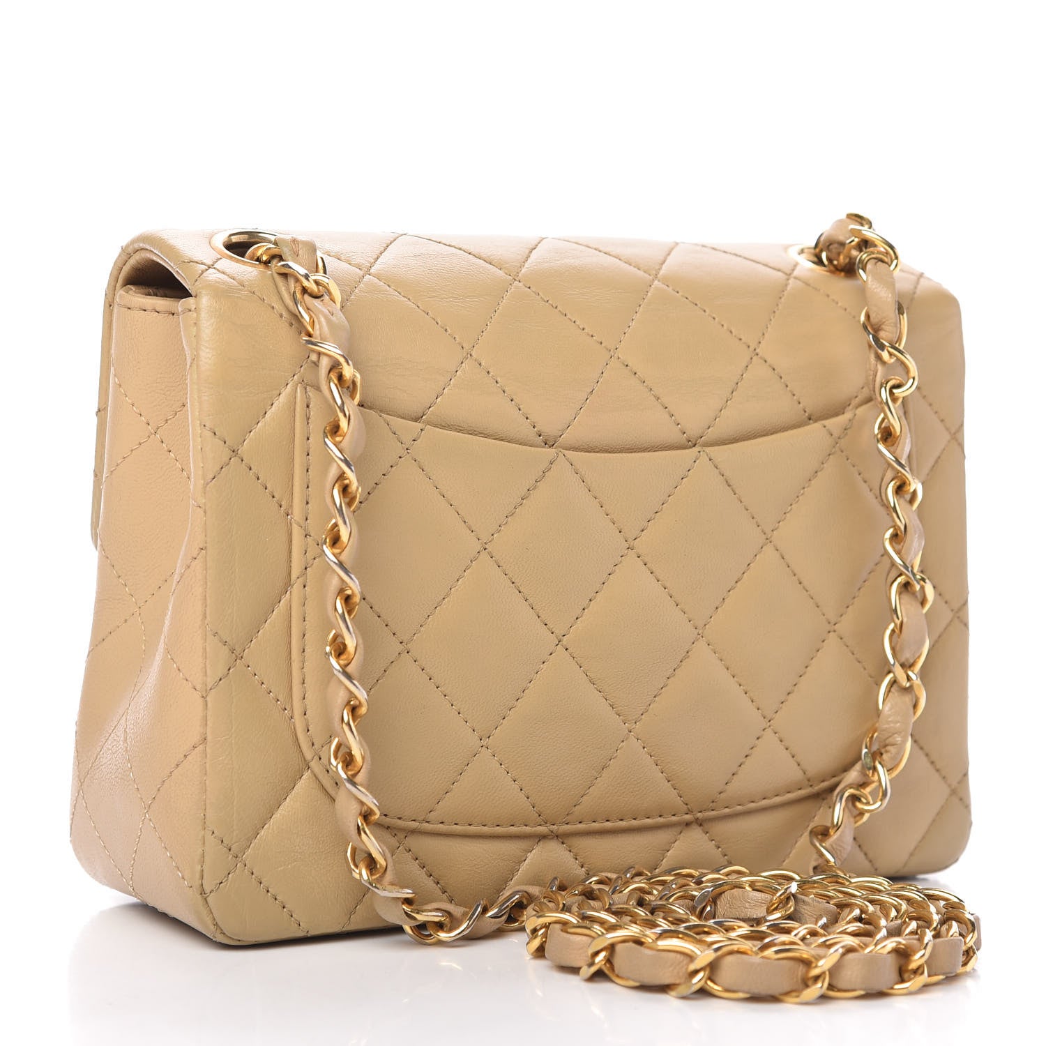 Chanel Lambskin Quilted Mini Square Flap Beige 3 of 11