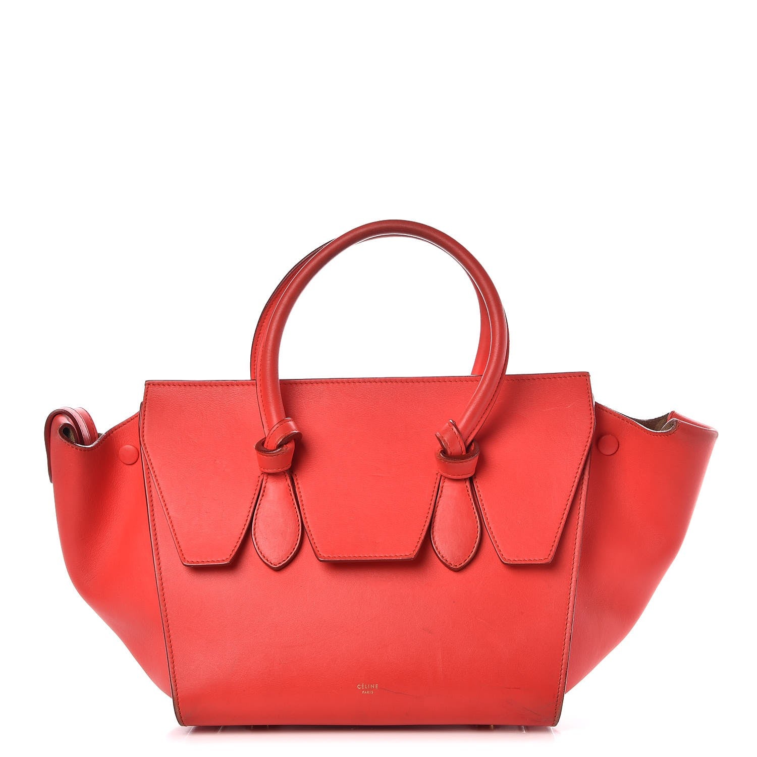Celine Smooth Calfskin Small Tie Knot Tote Red 1 of 25