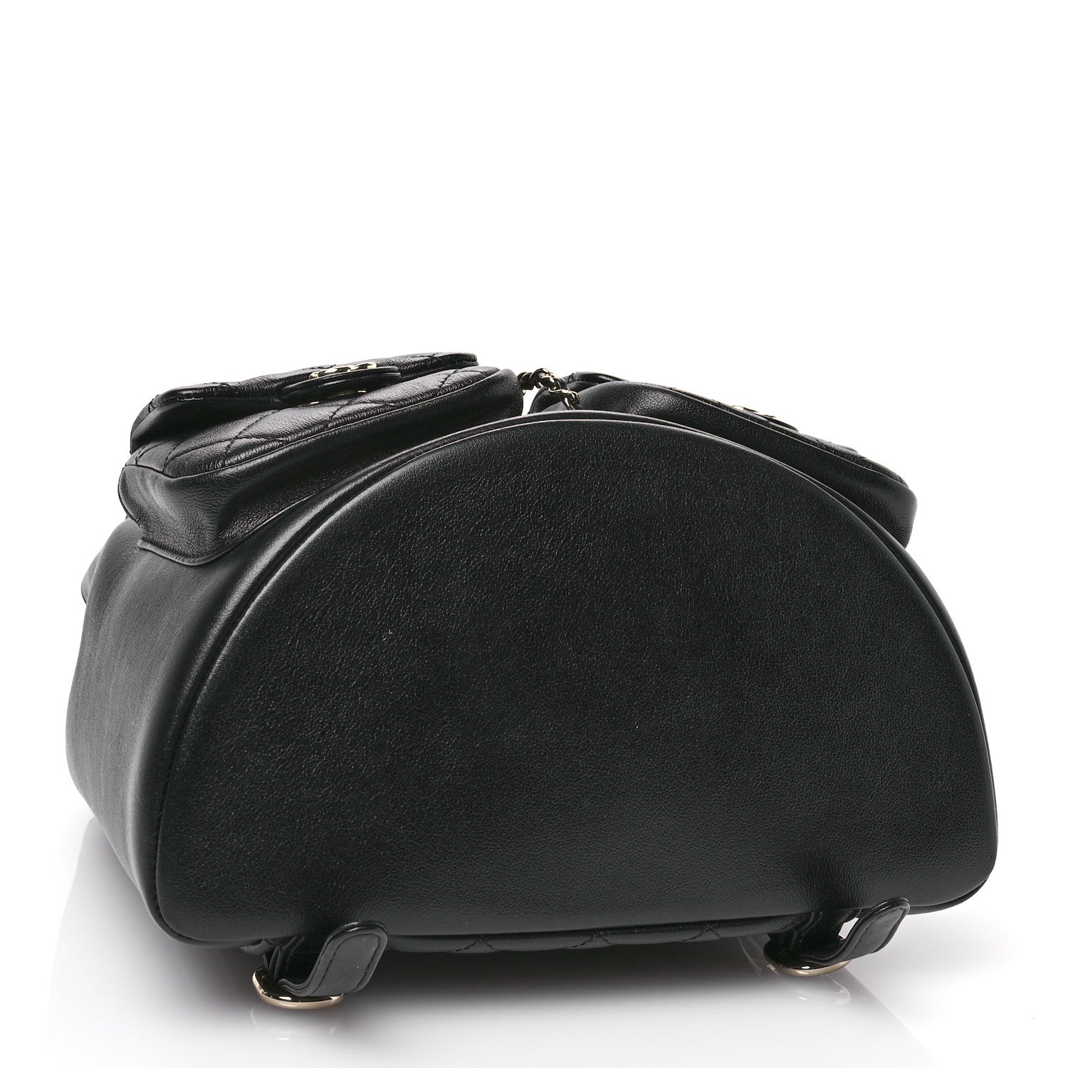 Chanel Calfskin Quilted Large Duma Pockets Drawstring Backpack Black 4 of 11