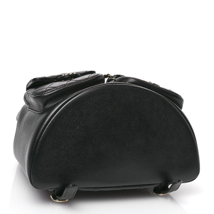 Chanel Calfskin Quilted Large Duma Pockets Drawstring Backpack Black 4 of 11