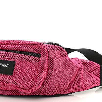 Saint Laurent Nylon Mesh SLP Belt Bag Fuchsia 8 of 8
