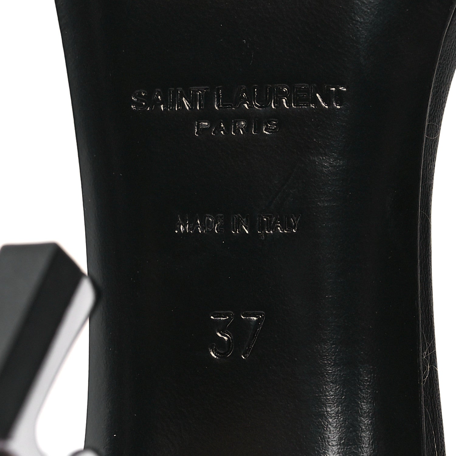 Saint Laurent Calfskin Opyum 85 Sandals 37 Black Silver 7 of 9