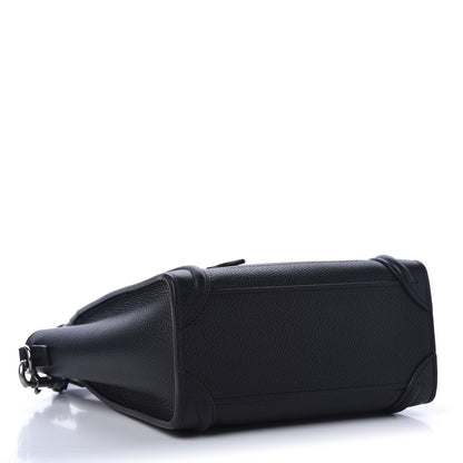 Celine Drummed Calfskin Nano Luggage Black 5 of 11