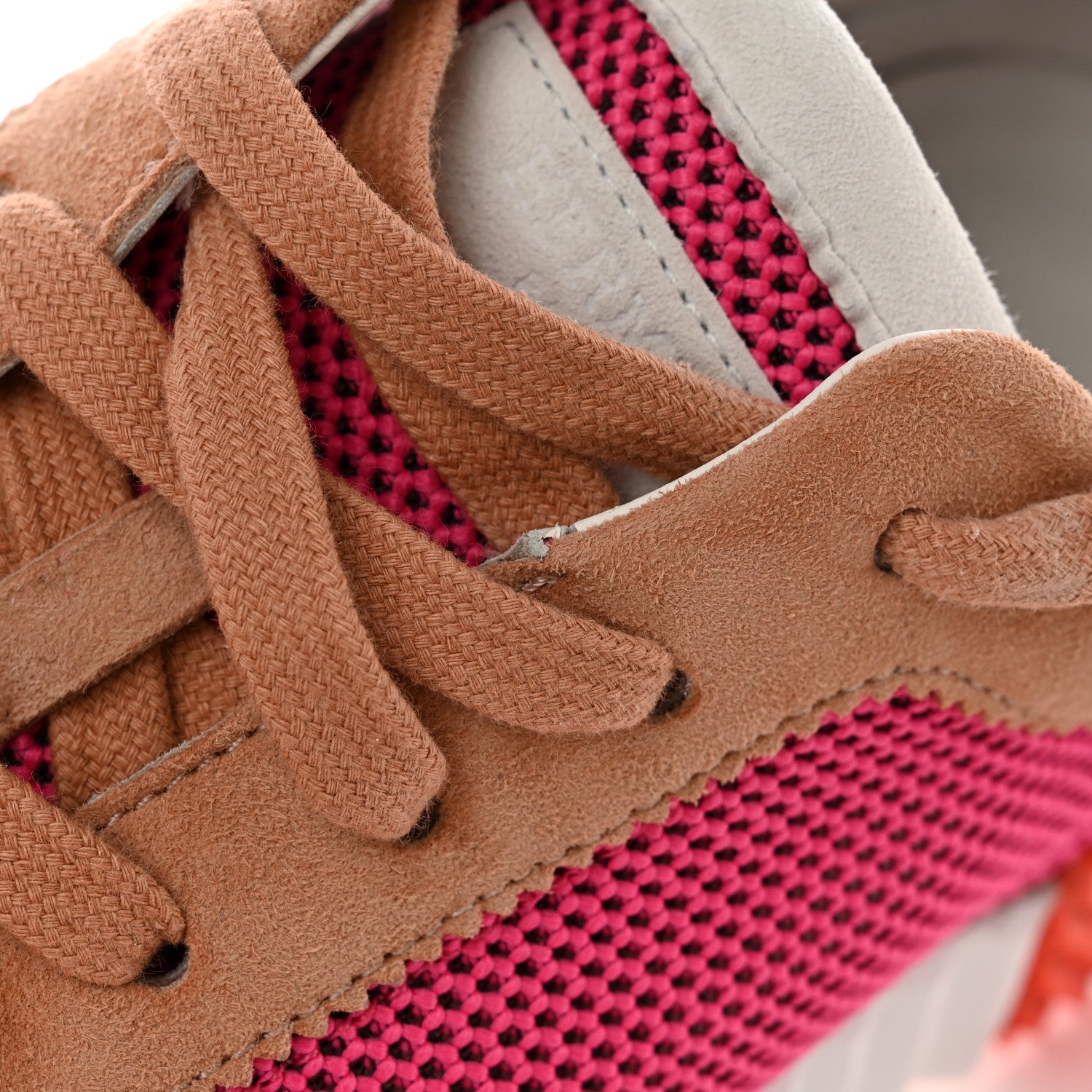 Hermes Air Mesh Suede Goatskin Bouncing Sneakers 38 Rose Multicolor 20 of 21