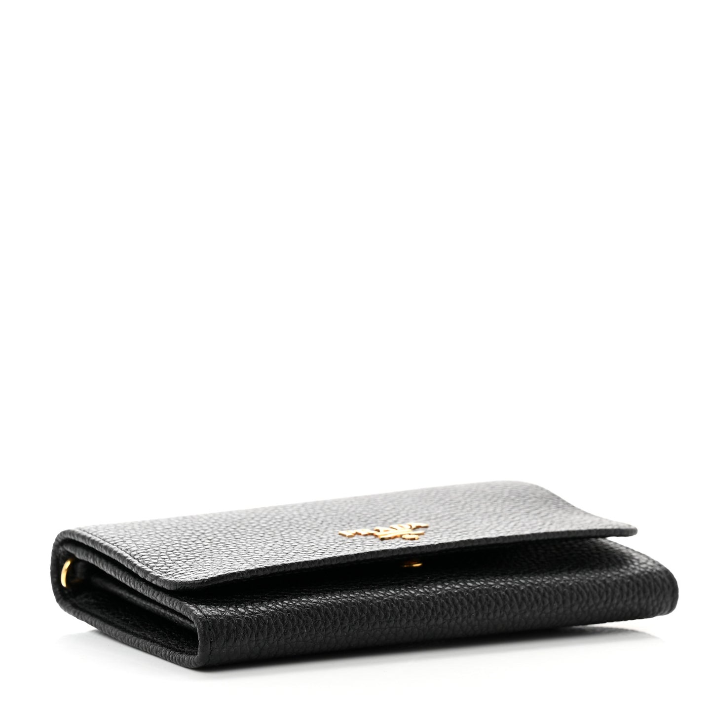 Vitello Grain Wristlet Wallet Black