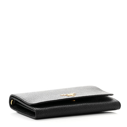 Prada Vitello Grain Wristlet Wallet Black 4 of 7