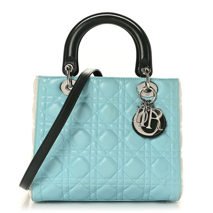 Christian Dior Lambskin Cannage Medium Tri-Color Lady Dior Blue Green 1 of 13