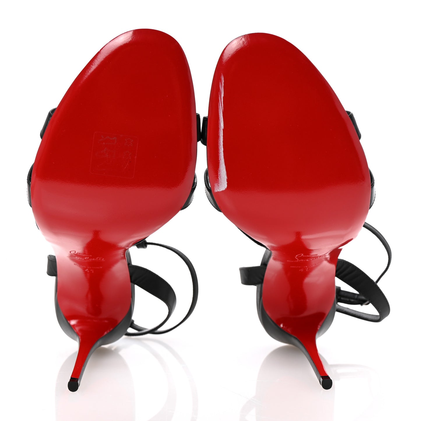 Kid Laminato Satin Tangueva 100 Sandals 41 Black