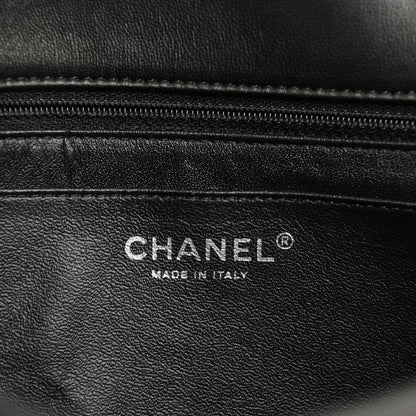 Chanel Lambskin Quilted Classic Twist Flap Black Grey 6 of 7
