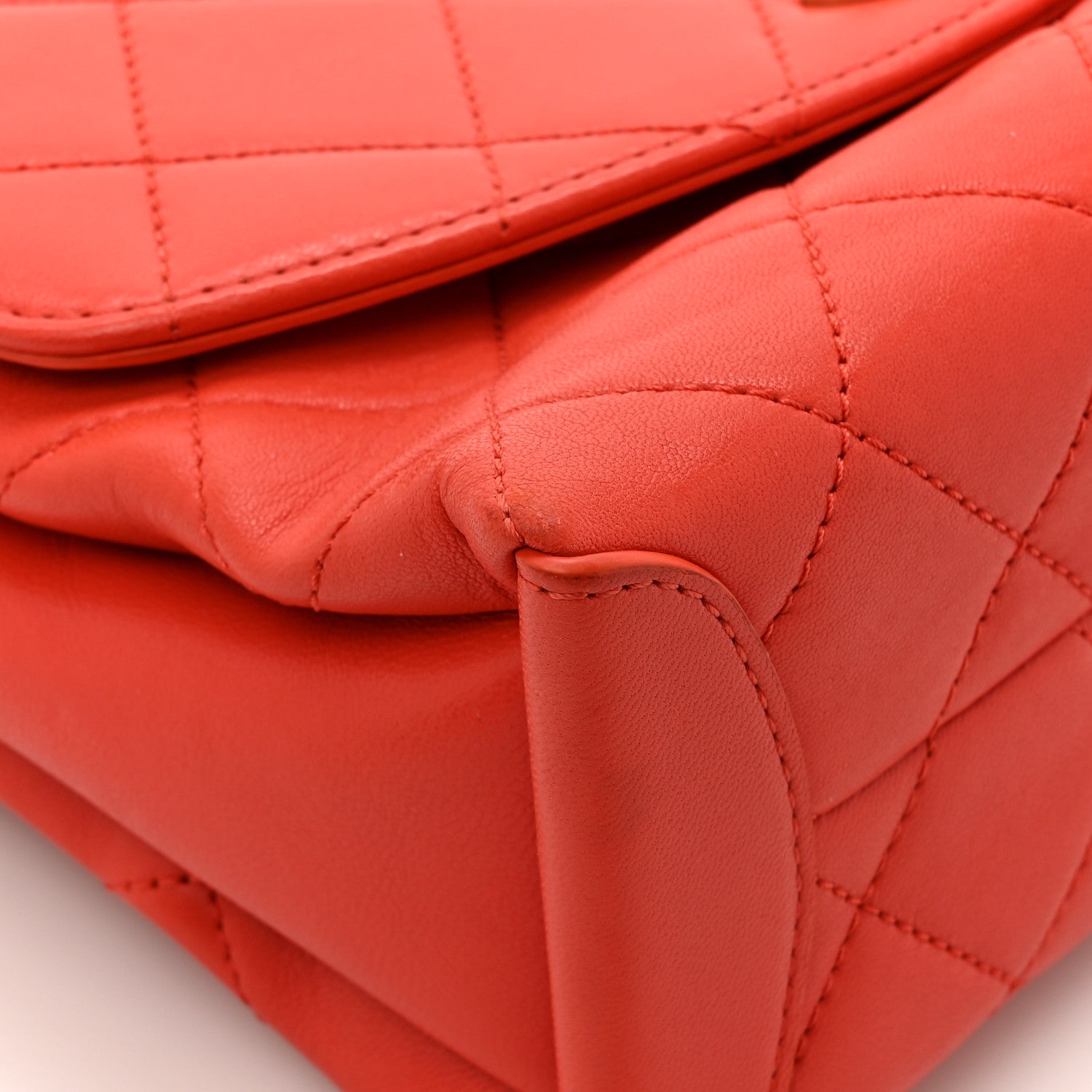 Chanel Lambskin Quilted Medium Trendy Spirit Top Handle Bag Orange 10 of 17