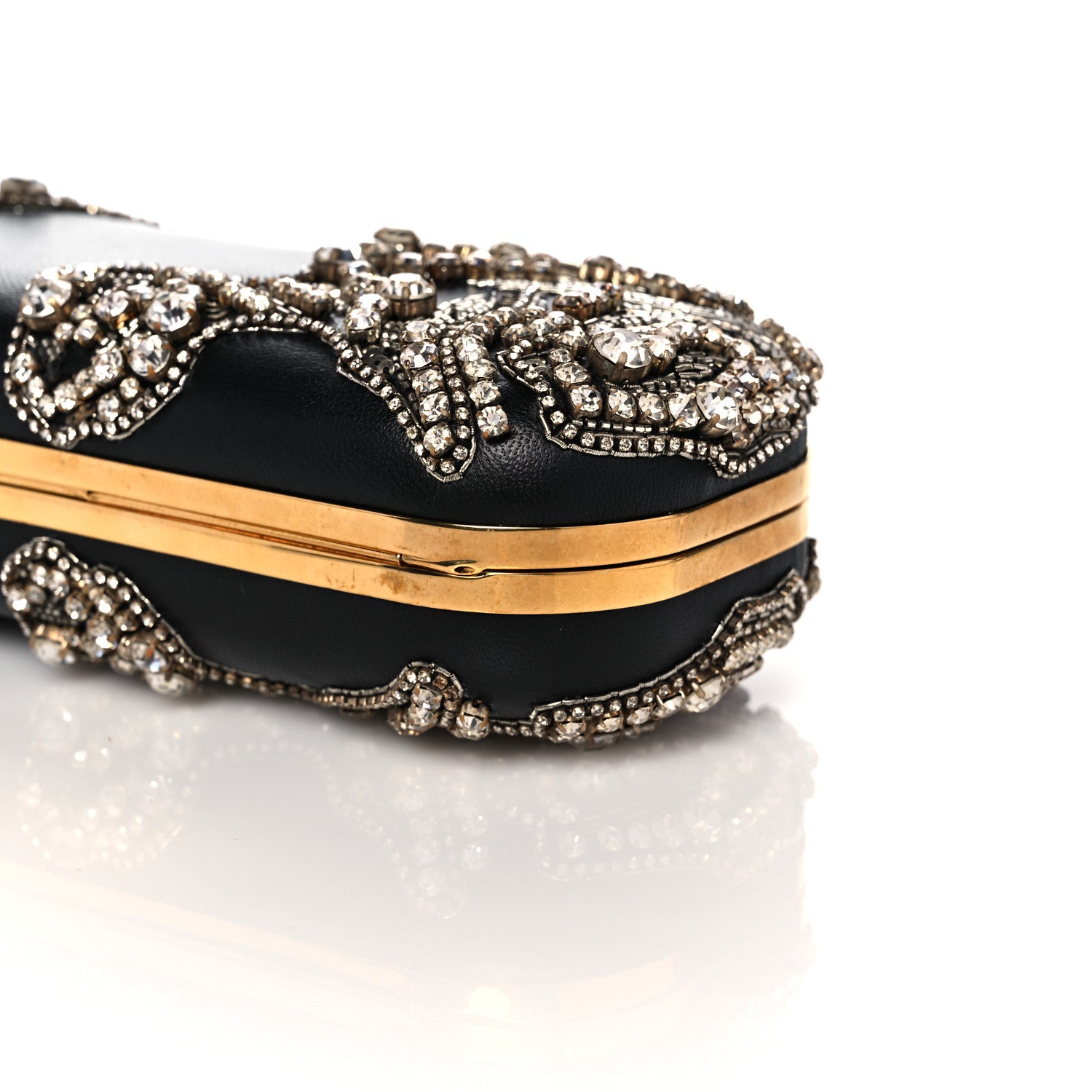 Alexander McQueen Silk Crystal Knucklebox Clutch Black 11 of 12