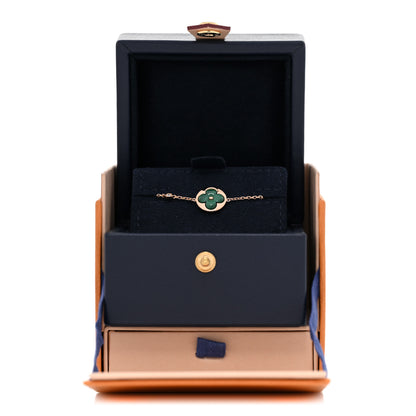 Louis Vuitton 18K Pink Gold Diamond Malachite Blossom BB Sun Bracelet 4 of 4