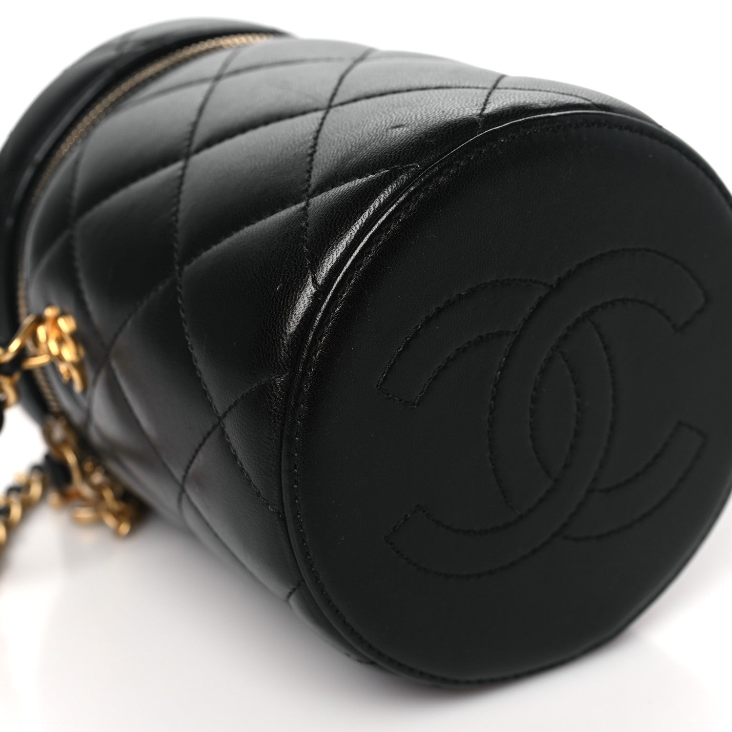 Chanel Lambskin Quilted Side Note Vanity Black 7 of 8