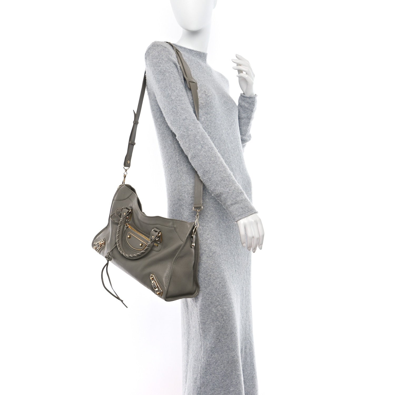 Balenciaga Chevre Gold Metallic Edge Hardware City Gris Taupe 2 of 13