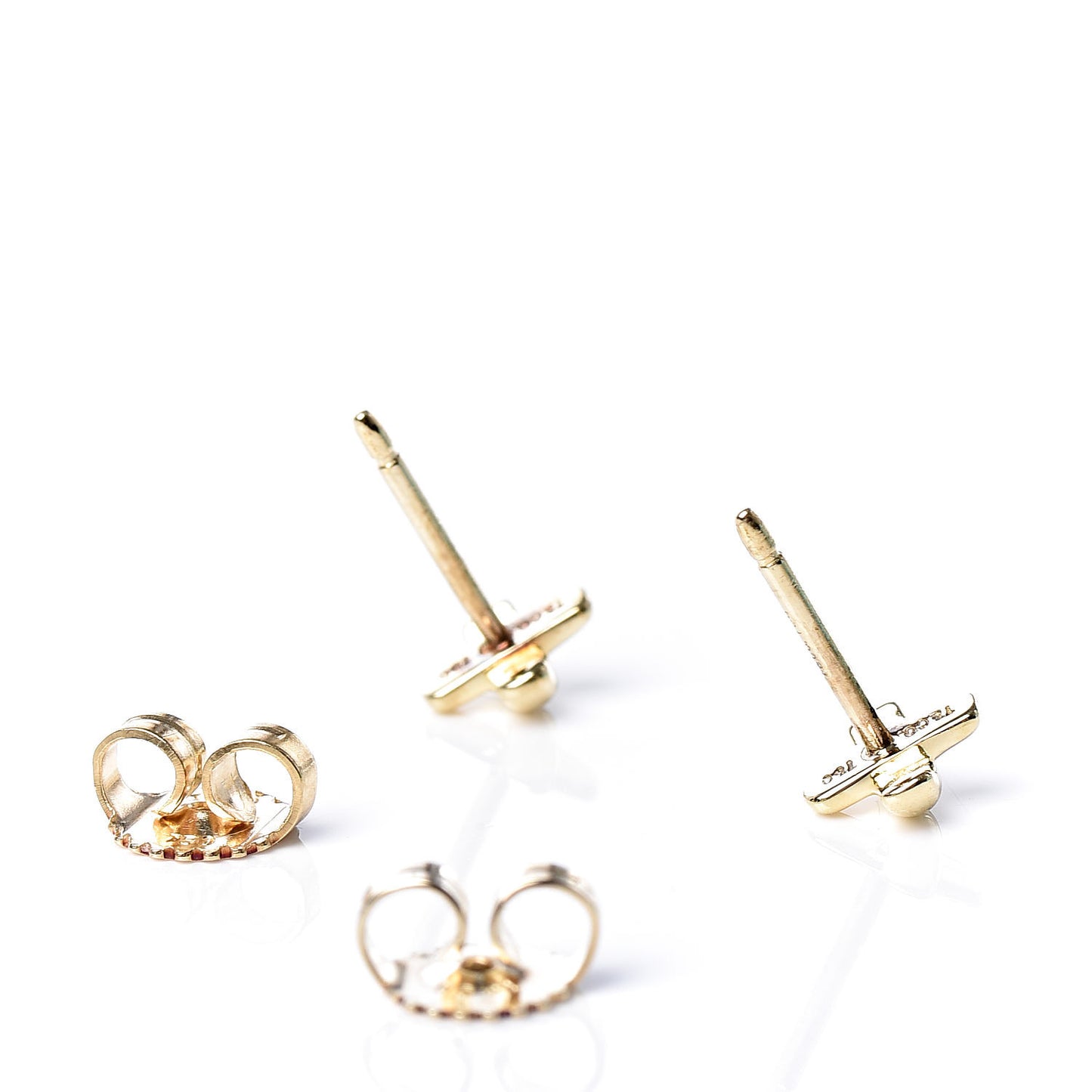 18K Yellow Gold 5mm Cross Stitch Earrings