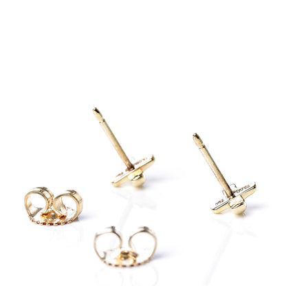 Tiffany 18K Yellow Gold 5mm Cross Stitch Earrings 6 of 6