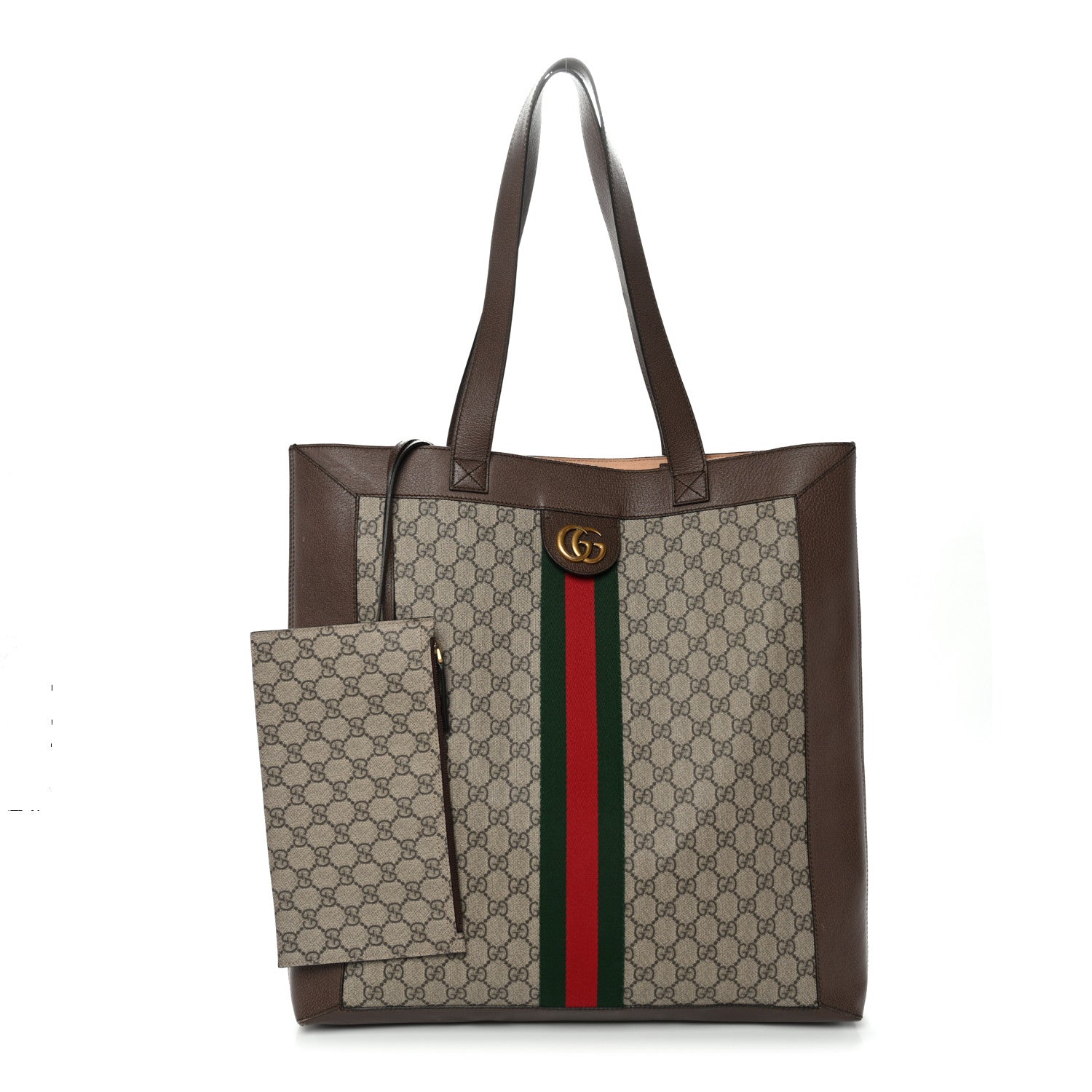 Gucci GG Supreme Monogram Web Large Ophidia Vertical Shopping Tote Brown 3 of 12