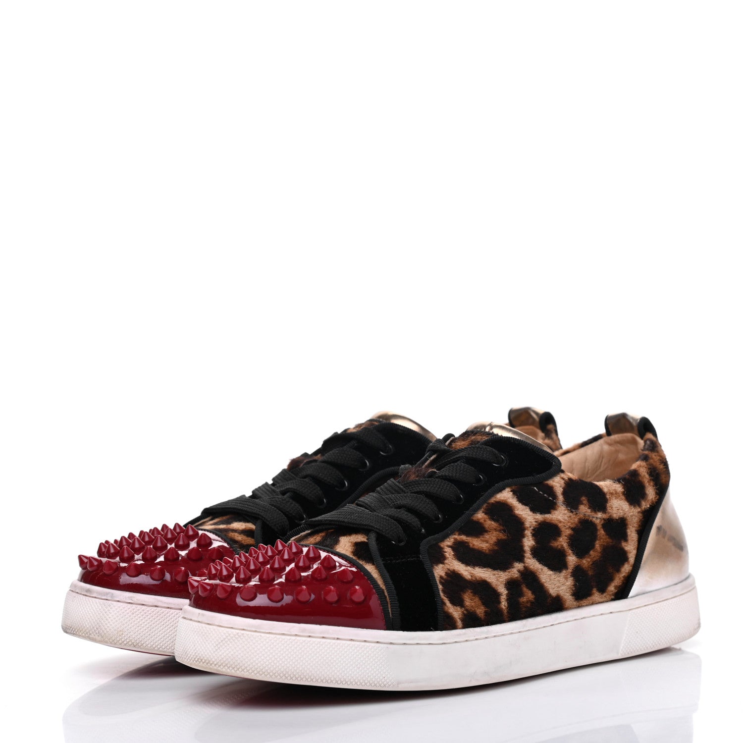 Christian Louboutin Pony Hair Spikes Orlato Flat Sneakers 38.5 Leopard 3 of 26