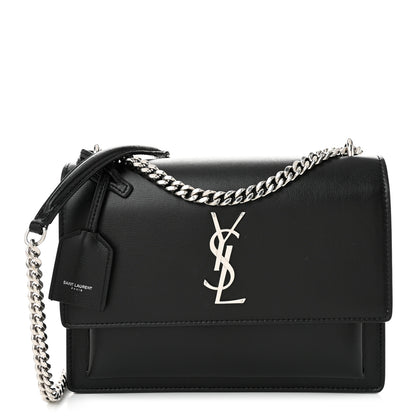 Saint Laurent Coated Bark Calfskin Medium Monogram Sunset Black 1 of 10