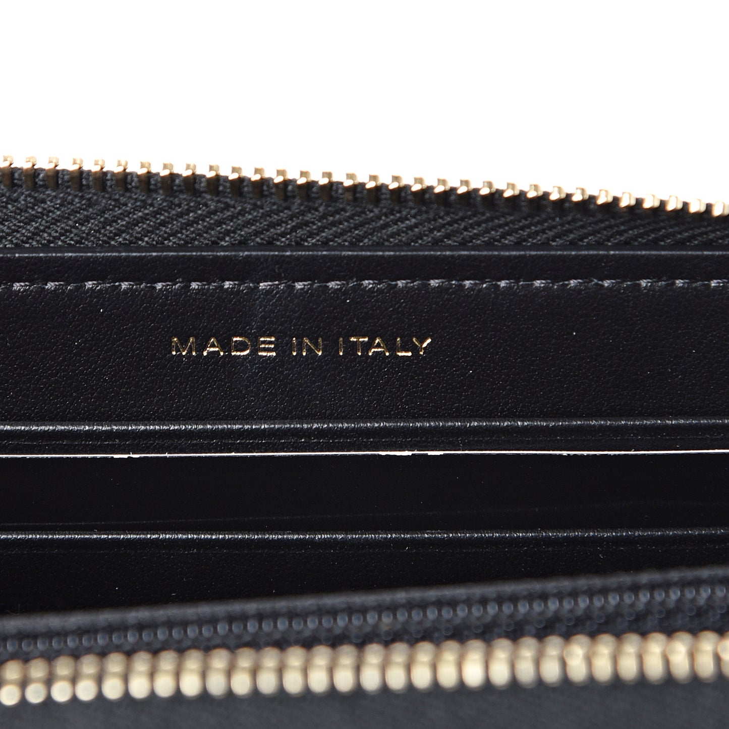 Caviar Camellia Embossed Medium Zip Around Wallet Black