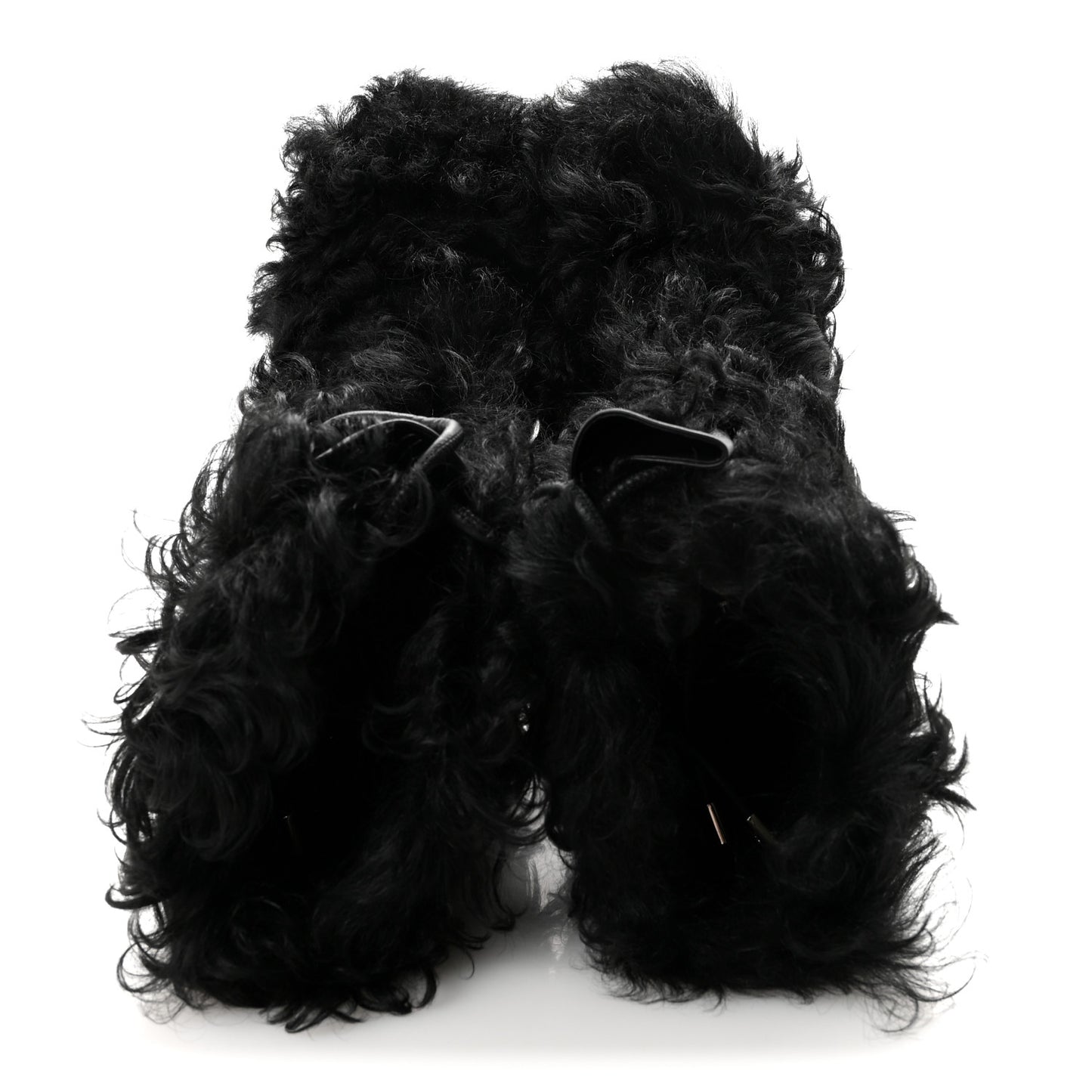 Shearling Sheepskin High Boots 39 Black