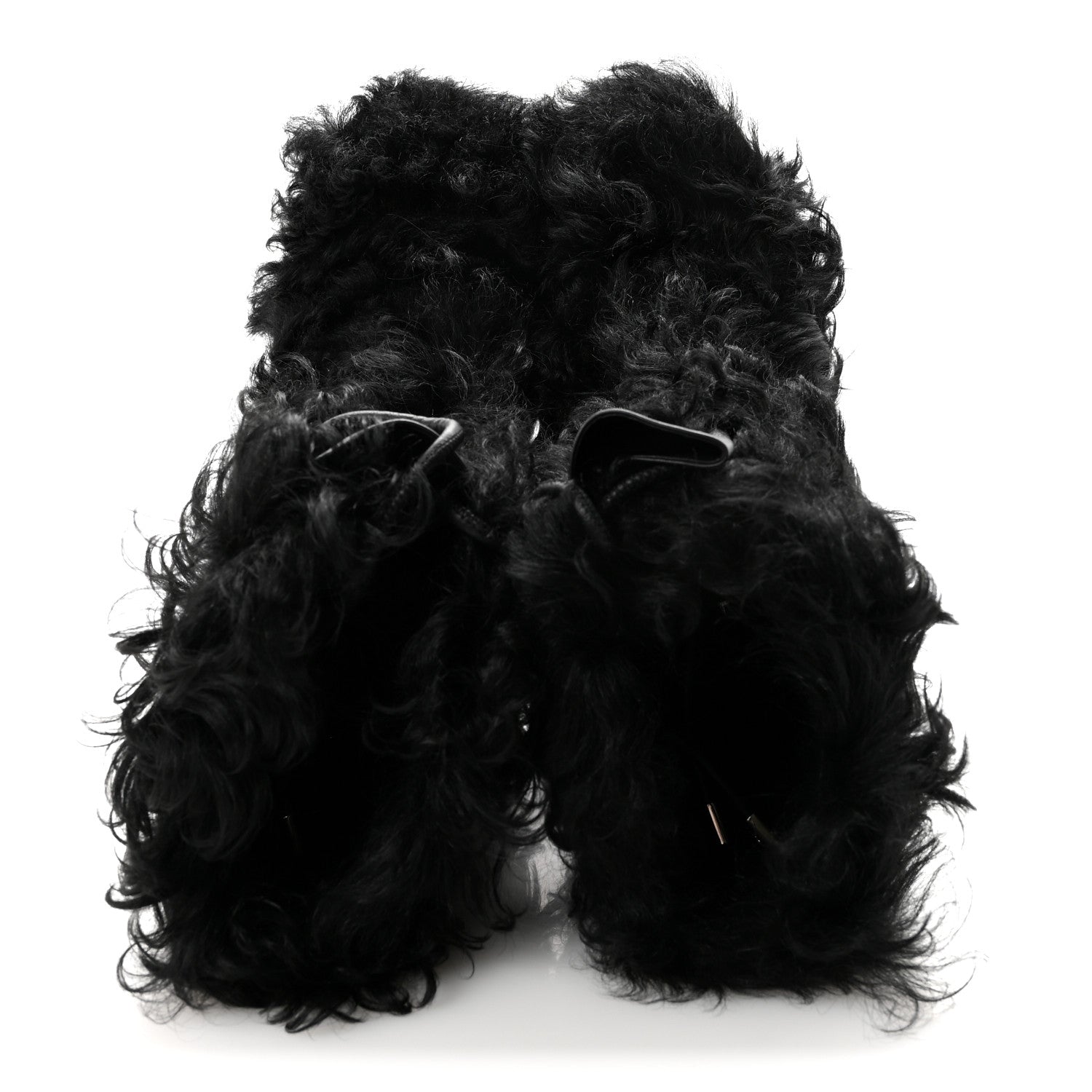 Chanel Shearling Sheepskin High Boots 39 Black 2 of 9