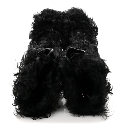 Chanel Shearling Sheepskin High Boots 39 Black 2 of 9