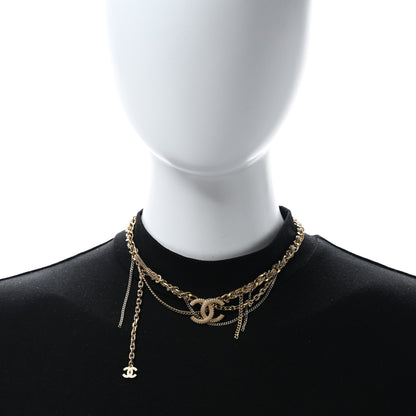 Chanel Metal Chain Link CC Multi Strand Choker Necklace Gold 2 of 4