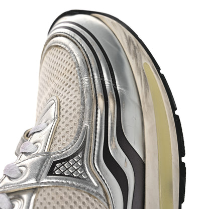 Chanel Fabric Laminated Calfskin Stretch CC Sneakers 39.5 White Silver 14 of 14