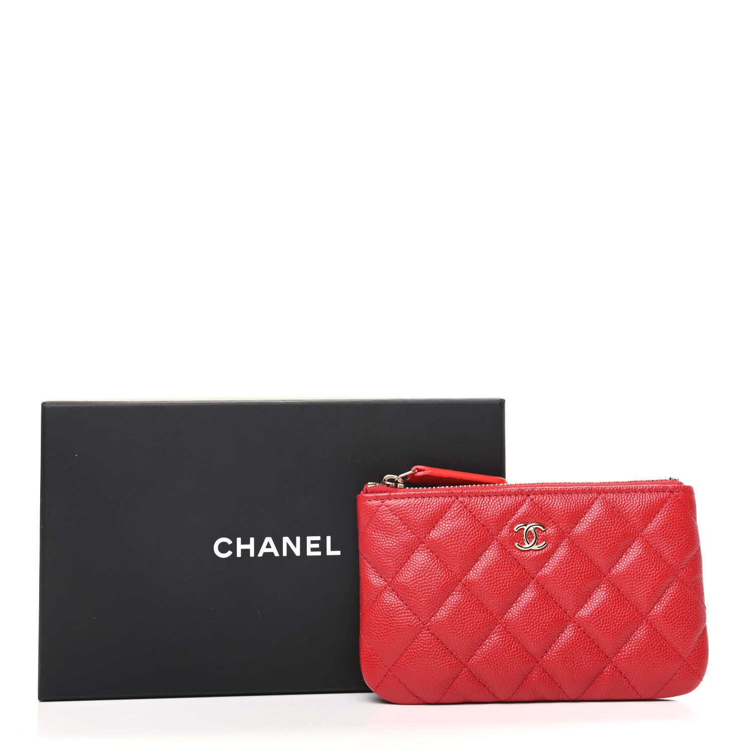 Chanel Caviar Quilted Small Cosmetic Case Red 8 of 8