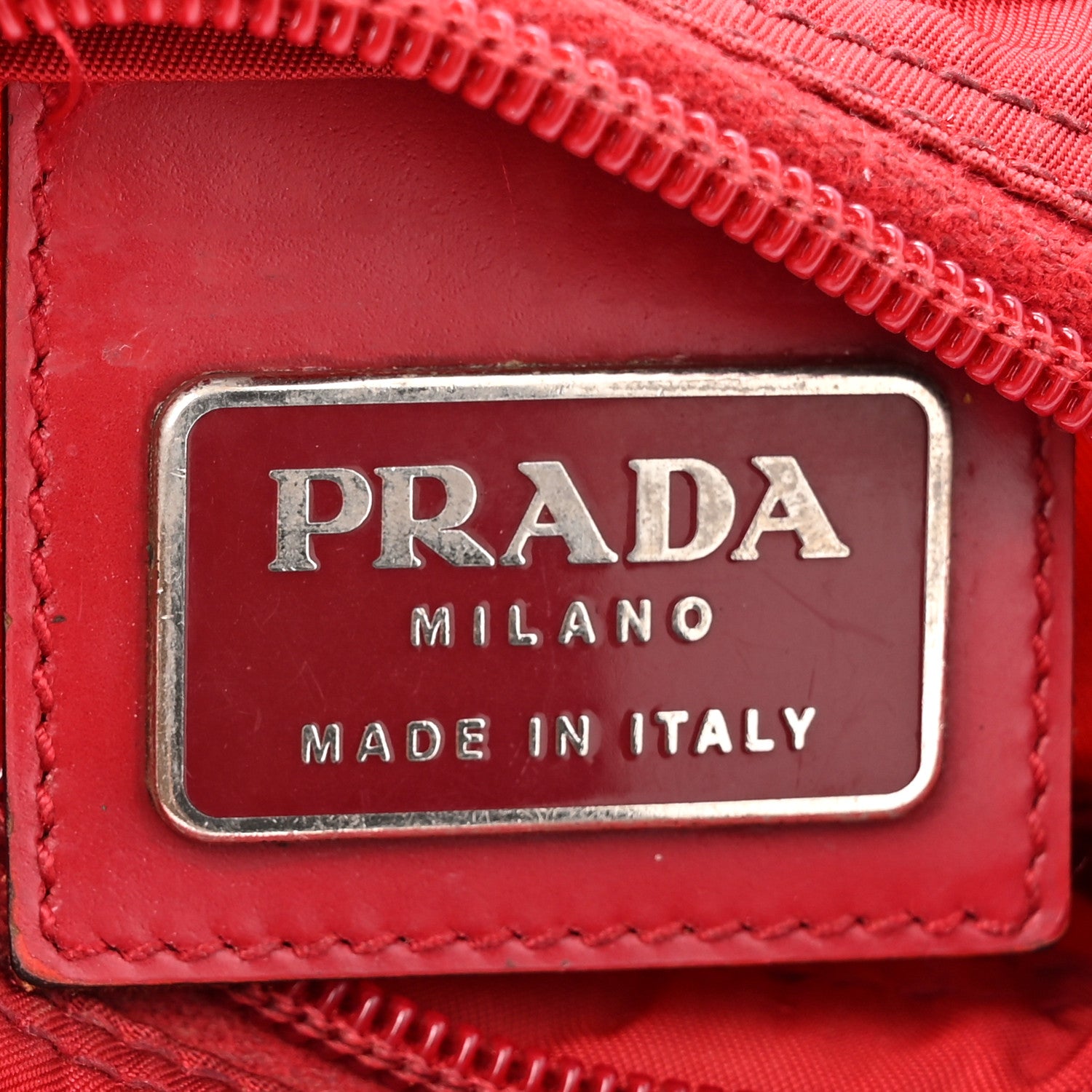 Prada Nylon Small Flat Messenger Bag Cherry 6 of 13