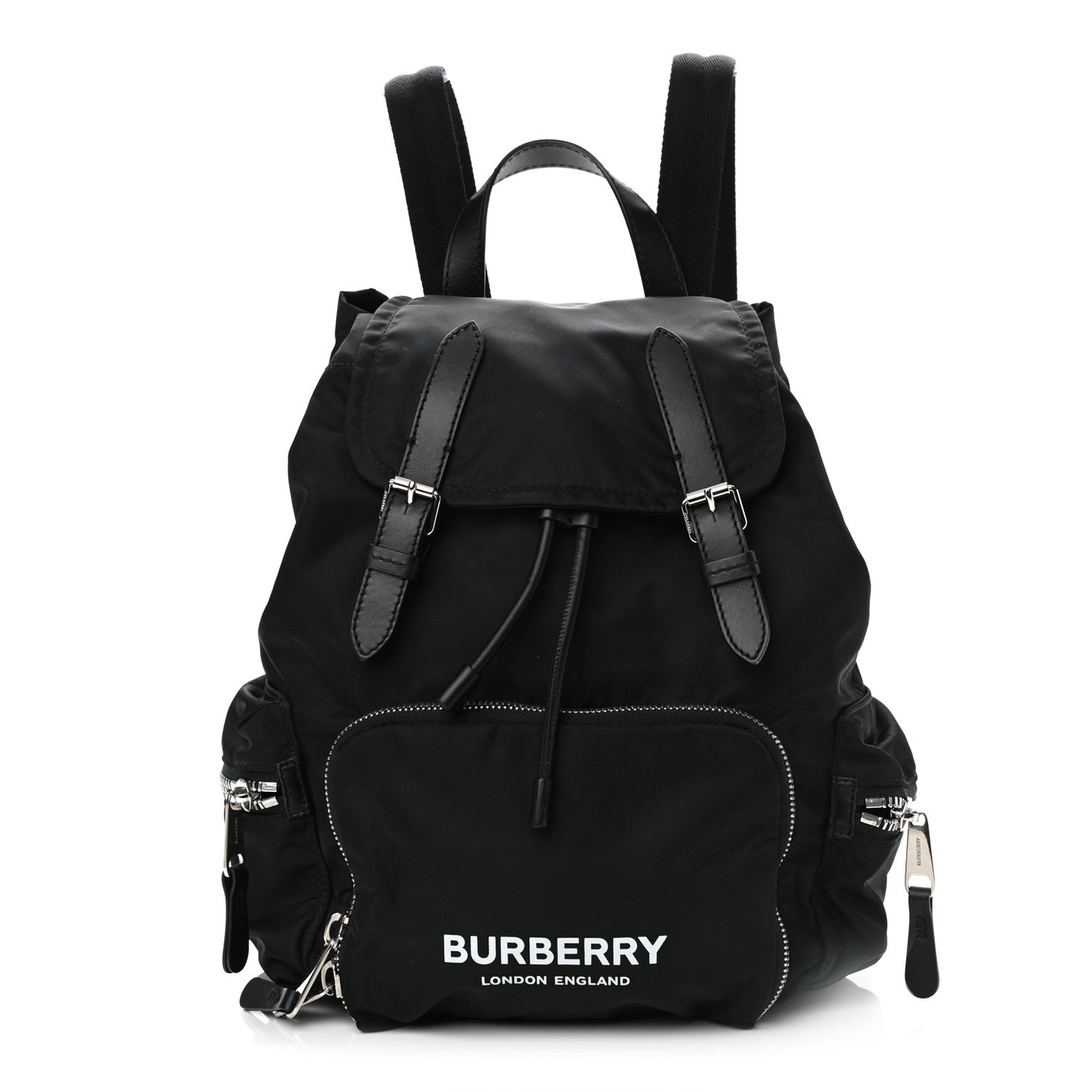 Nylon Logo Print Medium Rucksack Backpack Black