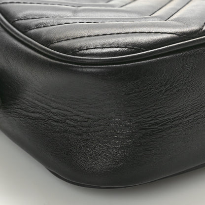 Gucci Calfskin Matelasse Small GG Marmont Chain Shoulder Bag Black 9 of 10